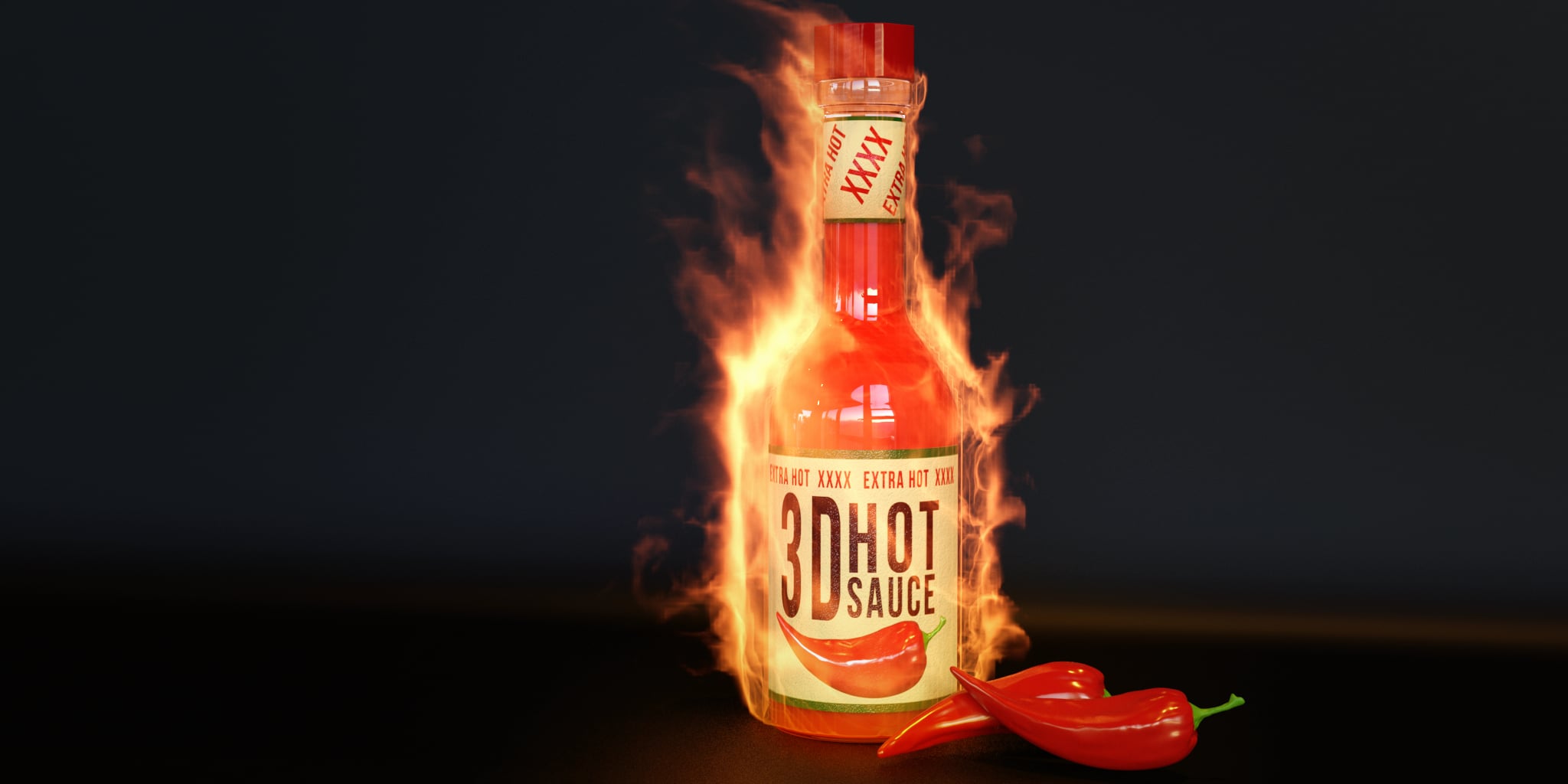 3D Hot Sauce — 3D animation with fire/smoke VFX