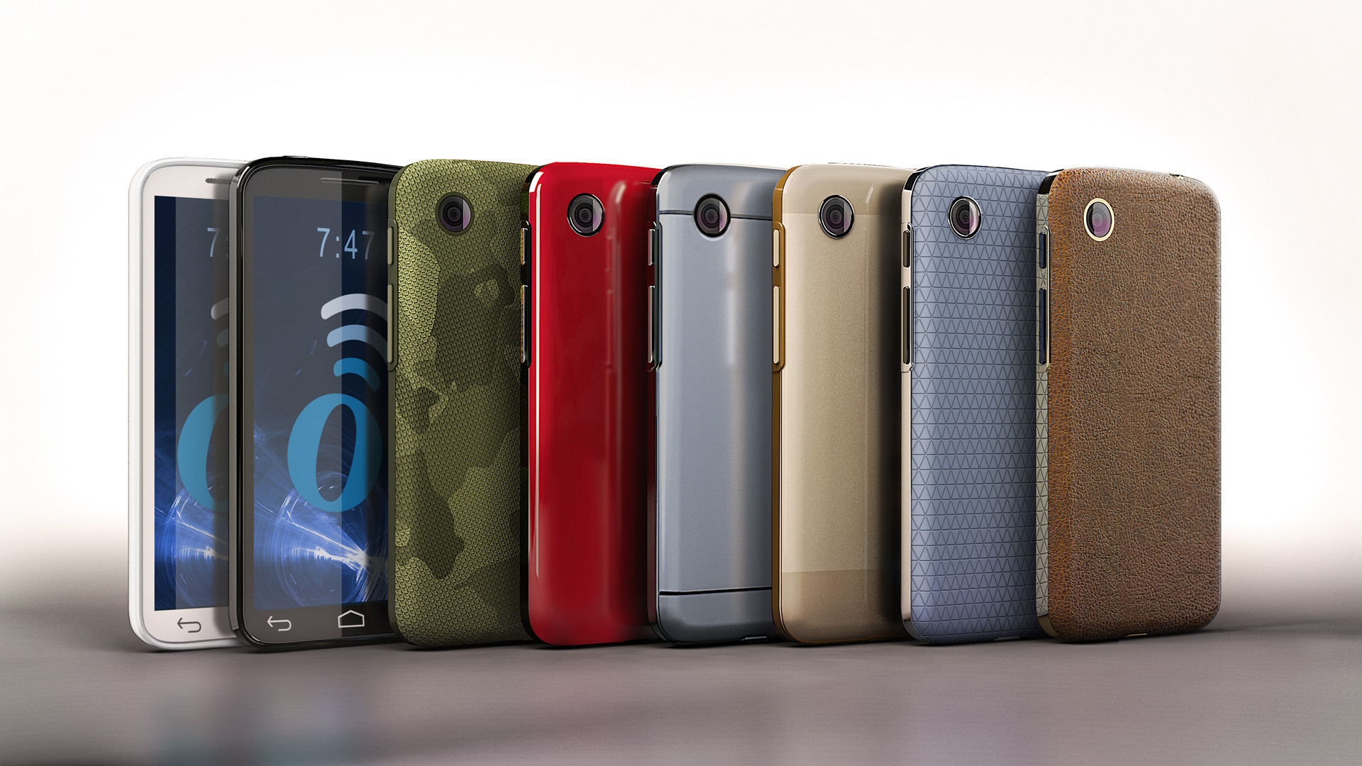 Greenmo designer phones — 3D modeling and compositing